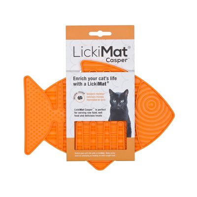 LickiMat Casper Cat Slow Feeder Orange
