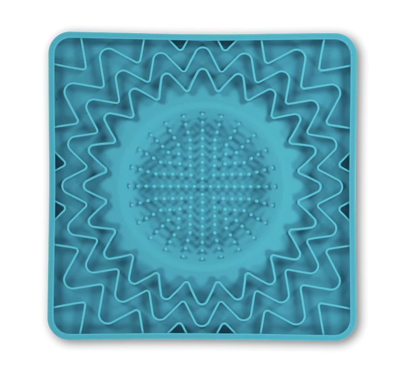 Messy Mutts Blue Framed Interactive Silicone lick Bowl Mat