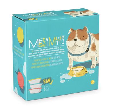 Messy Mutts 6pc Large Stainless Steel Bowl &amp; Lid Combo Set