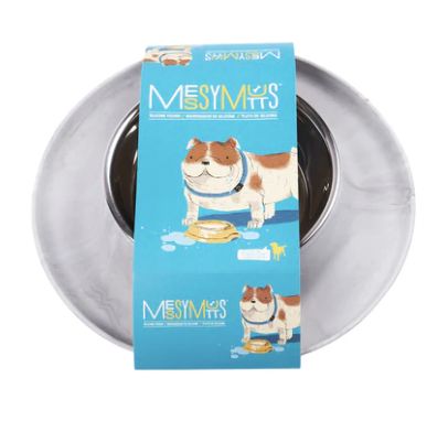 Single Silicone Dog Feeder with Stainless Bowl, Medium, 1.5 Cups, Marble
