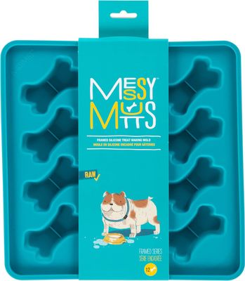 Messy Mutts Framed Silicone Bone Treat Making Mold Blue