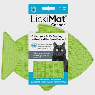LickiMat Casper Cat Slow Feeder Green