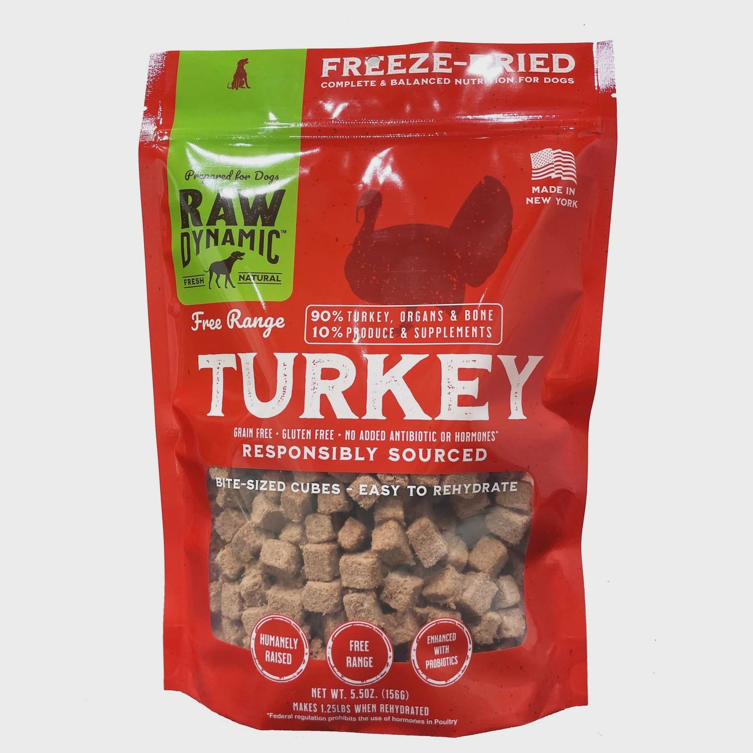 Raw Dynamic Freeze-Dried Turkey Recipe Dog Food 5.5oz