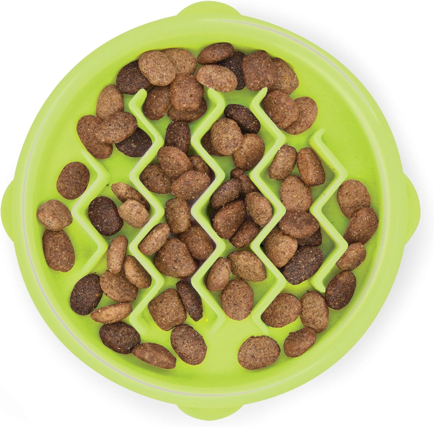 CatStages Non-Slip Extra Small Green Slow Feeder Bowl for Cats and Dogs