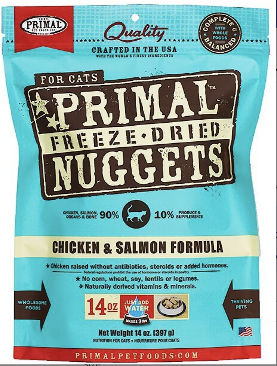 Primal Freeze Dried Nuggets Chicken &amp; Salmon Formula Cat Food 14oz