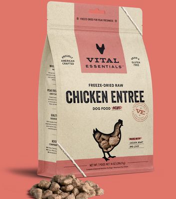 Vital Essentials Freeze-Dried Chicken Entree Nibs Dog Food 14oz