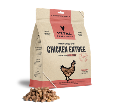 Vital Essentials Freeze-Dried Chicken Entree Mini Nibs Dog Food 25oz