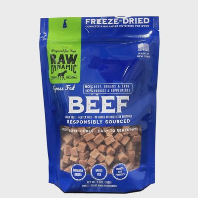 Raw Dynamic Freeze-Dried Beef Recipe Dog Food 5.5oz