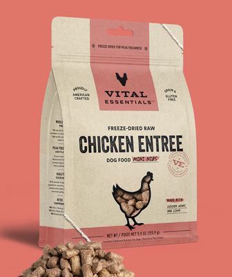 Vital Essentials Freeze-Dried Chicken Entree Mini Nibs Dog Food 5.5oz