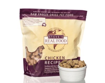 Steve&#39;s Real Food Freeze Dried Chicken Recipe for Dogs and Cats 1.25lbs