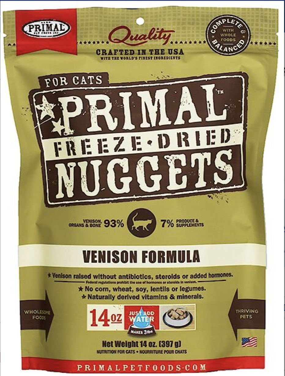 Primal Freeze Dried Nuggets Venison Formula Cat Food 14oz
