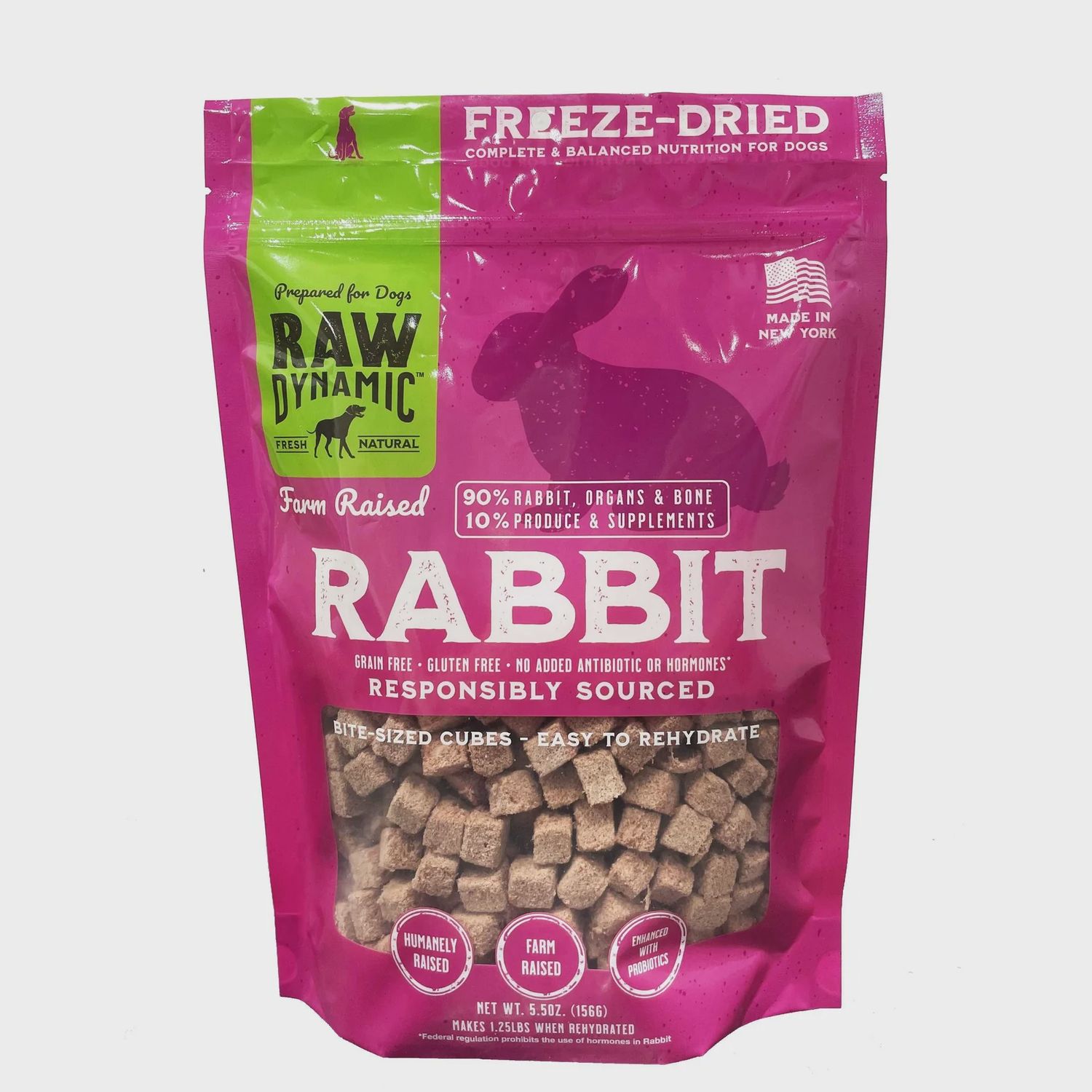Raw Dynamic Freeze-Dried Rabbit Recipe Dog Food 5.5oz