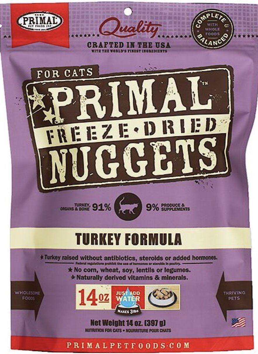 Primal Freeze Dried Nuggets Turkey Formula Cat Food 14oz
