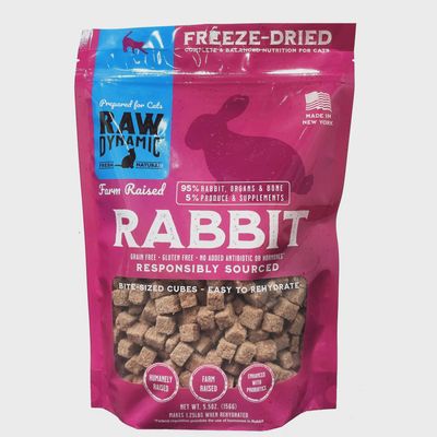 Raw Dynamic Freeze-Dried Rabbit Recipe Cat Food 5.5oz