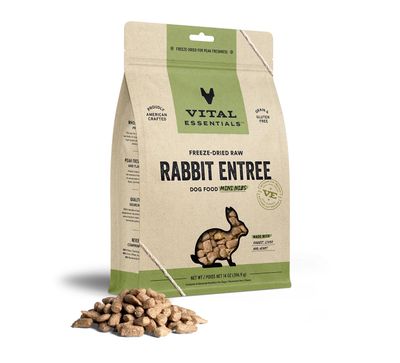 Vital Essentials Freeze-Dried Rabbit Entree Mini Nibs Dog Food 14oz