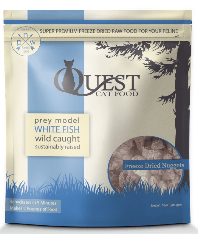 Steve&#39;s Real Food Quest Freeze Dried Nuggets Whitefish Recipe Cat Food 10oz