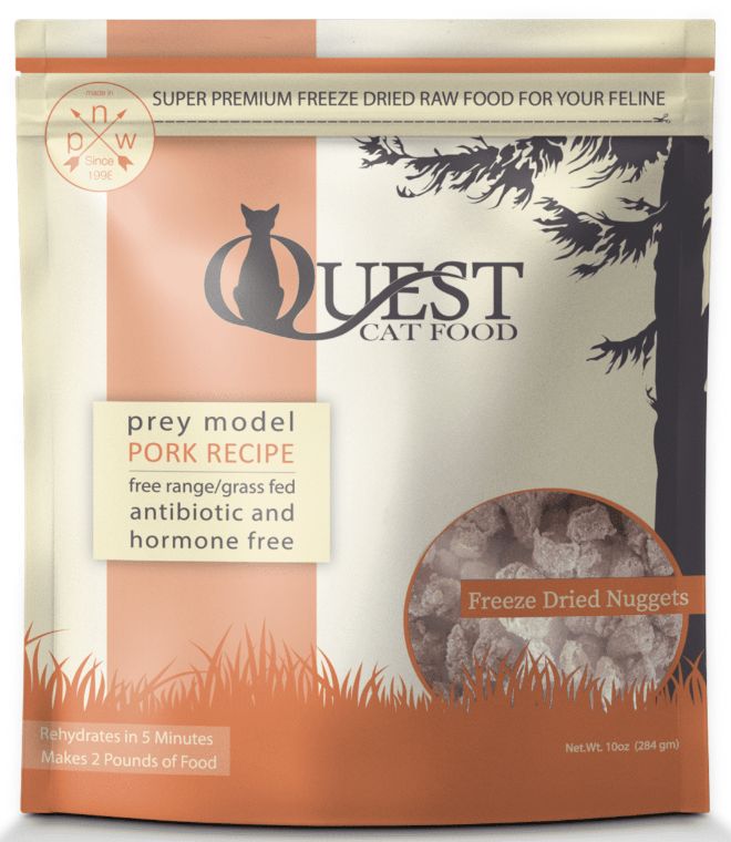 Steve&#39;s Real Food Quest Freeze Dried Nuggets Pork Recipe Cat Food 10oz
