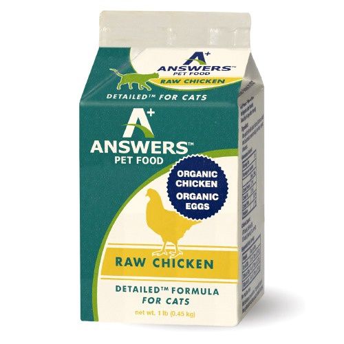 Answers Pet Food Frozen Detailed Chicken Formula Cat Food 1lb