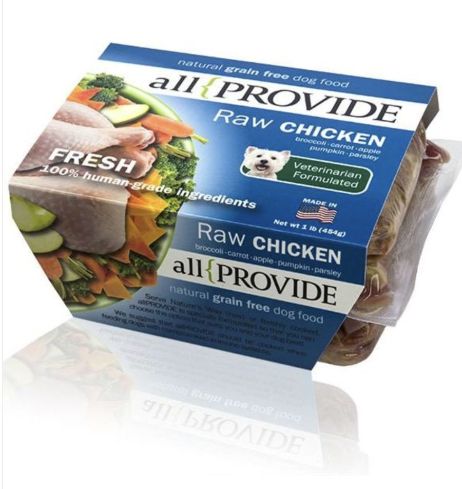 All Provide Frozen Raw Chicken Dog Food 2lb