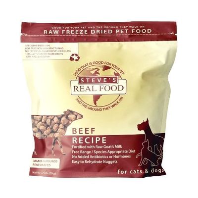 Steve&#39;s Real Food Freeze Dried Beef Recipe for Dogs and Cats 1.25lbs
