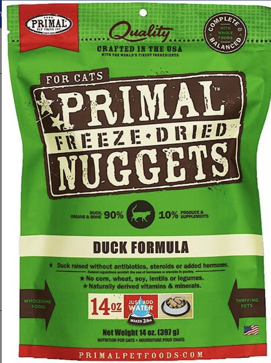 Primal Freeze Dried Nuggets Duck Formula Cat Food 14oz