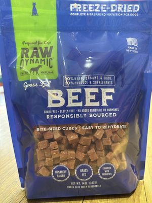 Raw Dynamic Freeze-Dried Beef Recipe Dog Food 14oz