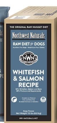 Northwest Naturals Frozen Raw Nuggets Whitefish &amp; Salmon Recipe Dog Food 15lb Bulk Box