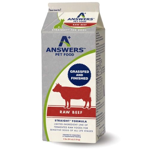 Answers Pet Food Frozen Straight Beef Formula Dog Food 4lb