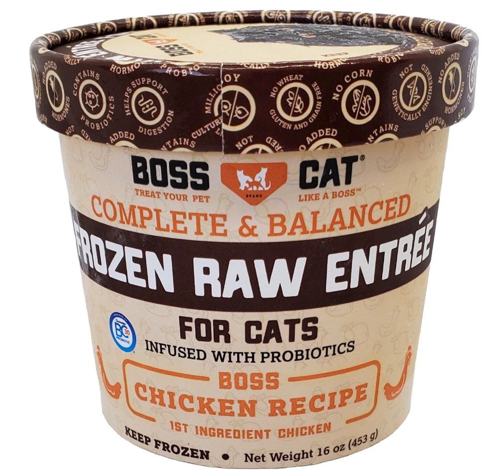 Boss Cat Frozen Raw Chicken Recipe Cat Food 16oz