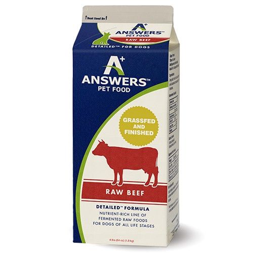 Answers Pet Food Frozen Detailed Beef Formula Dog Food 4lb
