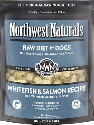 Northwest Naturals Frozen Raw Nuggets Whitefish &amp; Salmon Recipe Dog Food 6lbs