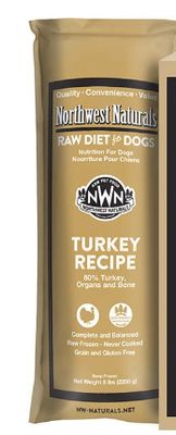 Northwest Naturals Frozen Raw Turkey Recipe Dog Food 5lb Chub