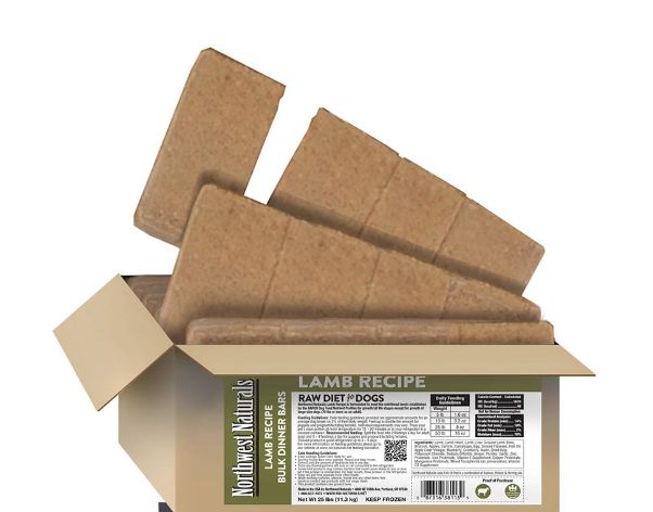 Northwest Naturals Frozen Raw Lamb Recipe Dog Food 25lb Bulk Bars