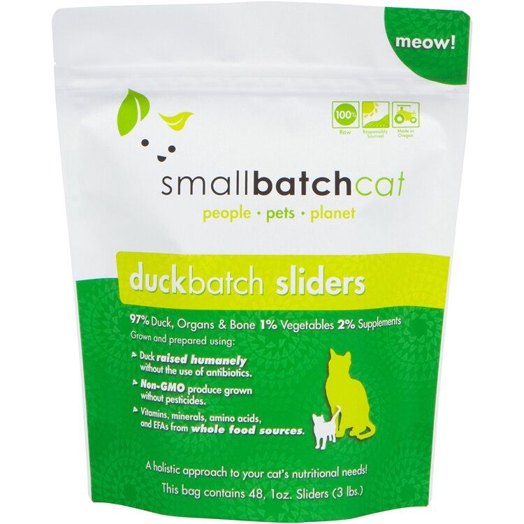 Smallbatch Frozen Raw Duck Sliders Cat Food 3lb