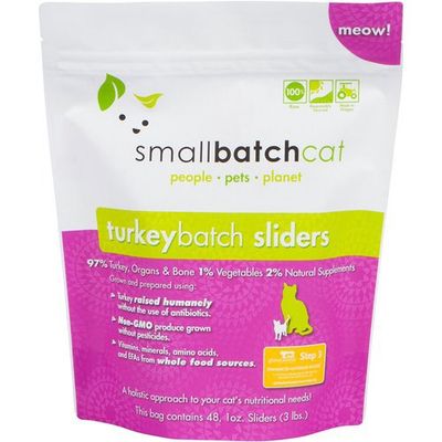 Smallbatch Frozen Raw Turkey Sliders Cat Food 3lb