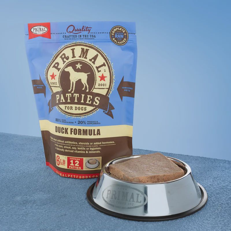 Primal Frozen Raw Patties Duck Formula Dog Food 6lb