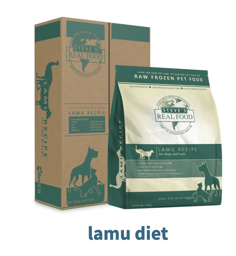 Steve&#39;s Real Food Frozen Raw Patties Lamu Recipe for Dogs and Cats 14lb