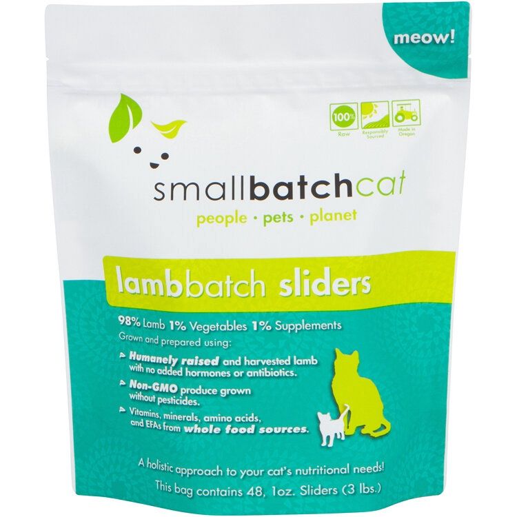 Smallbatch Frozen Raw Lamb Sliders Cat Food 3lbs