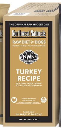 Northwest Naturals Frozen Raw Nuggets Turkey Recipe Dog Food 15lb Bulk Box