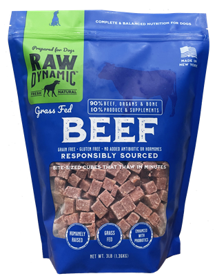 Raw Dynamic Frozen Raw Beef Recipe Dog Food 6lb