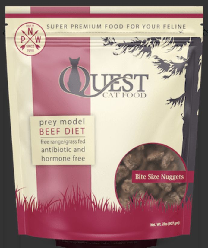 Steve&#39;s Real Food Quest Frozen Raw Nuggets Beef Recipe Cat Food 2lb