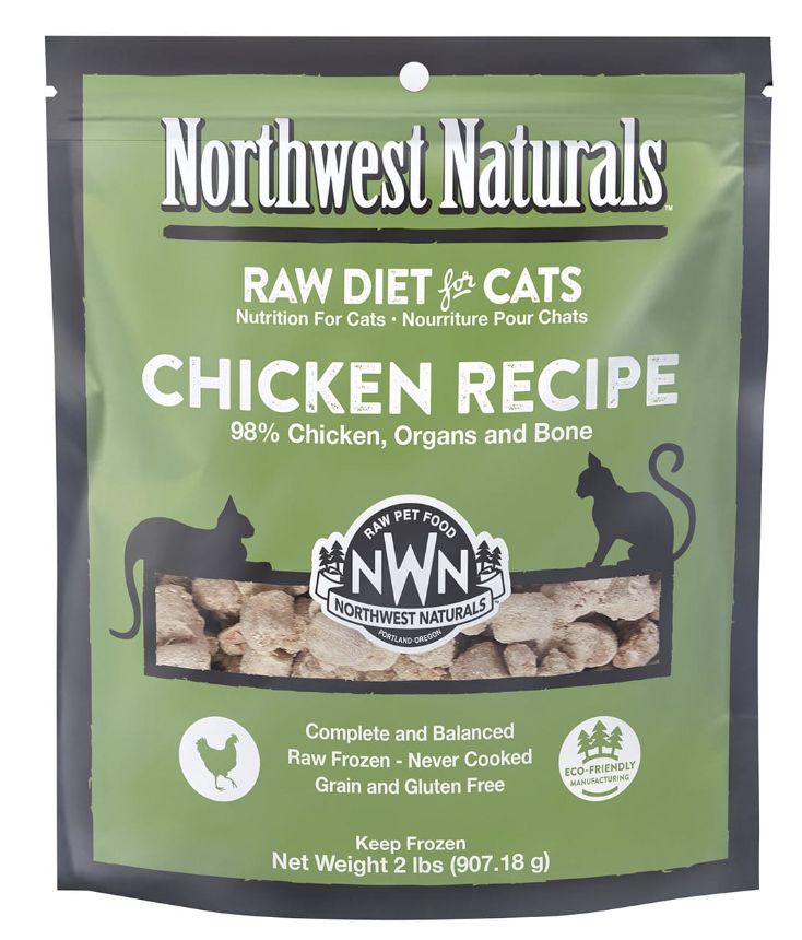 Northwest Naturals Frozen Raw Chicken Recipe Nibbles Cat Food 2lb