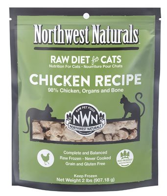 Northwest Naturals Frozen Raw Chicken Recipe Nibbles Cat Food 2lb