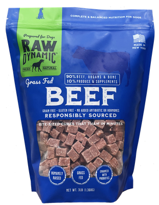 Raw Dynamic Frozen Raw Beef Recipe Dog Food 3lb