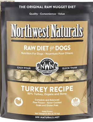 Northwest Naturals Frozen Raw Nuggets Turkey Recipe Dog Food 6lb