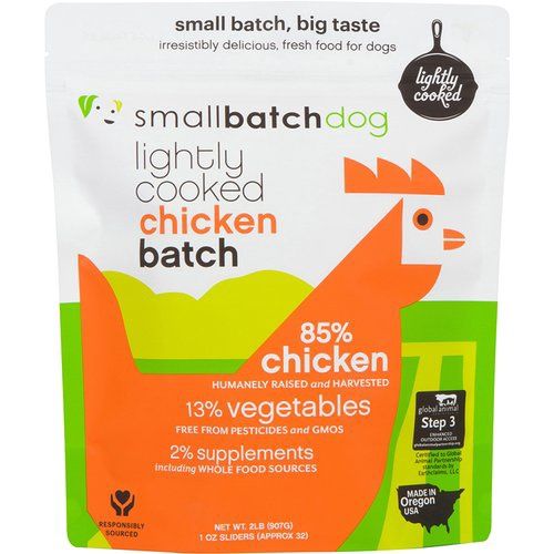 Smallbatch Frozen Lightly Cooked Chicken Sliders Dog Food 2lb