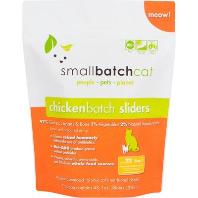 Smallbatch Frozen Raw Chicken Sliders Cat Food 3lb