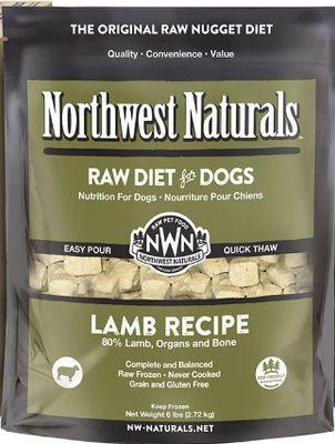 Northwest Naturals Frozen Raw Nuggets Lamb Recipe Dog Food 6lb