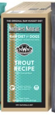 Northwest Naturals Frozen Raw Nuggets Trout Recipe Dog Food 15lb Bulk Box