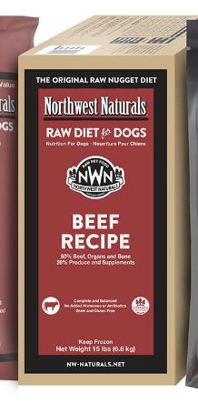 Northwest Naturals Frozen Raw Nuggets Beef Recipe Dog Food 15lb Bulk Box